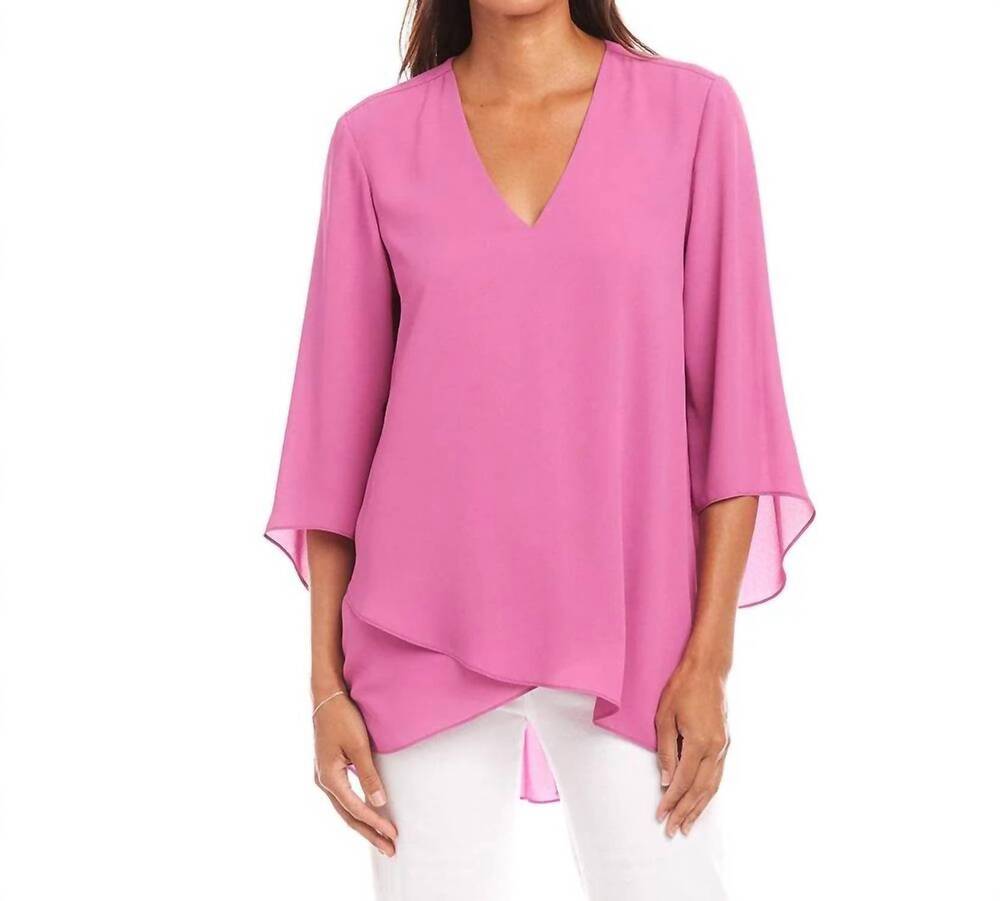 NEW KAREN KANE bracelet sleeve asymmetric top in tulip